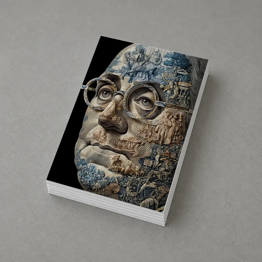 Engraved Portrait Face Currency Art Style – Postcards