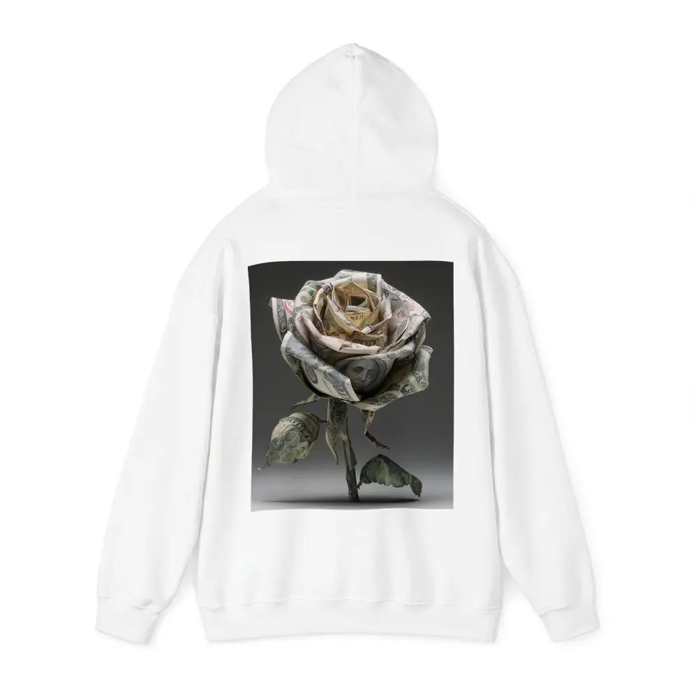 Dollar Bill Rose Origami Gray Background – Hoodies