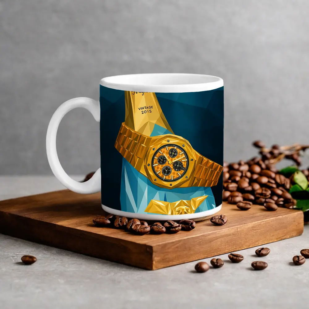 Gold Watch Dom Perignon Champagne Low Poly – Mugs