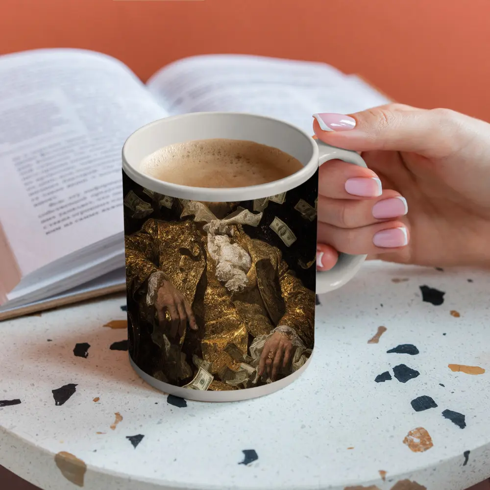 Baroque Man Reclining Surrounded By Money – Mugs