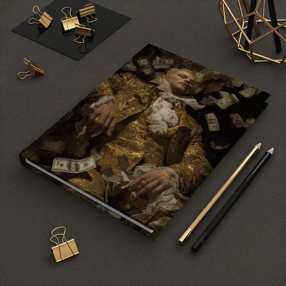 Baroque Man Reclining Surrounded By Money – Notebooks