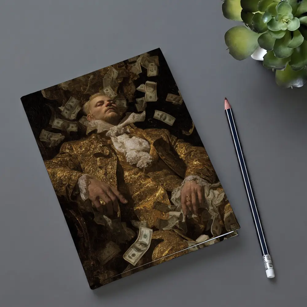 Baroque Man Reclining Surrounded By Money – Notebooks
