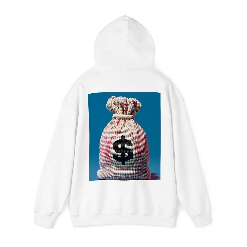 Money Bag Dollar Sign Blue Background Art – Hoodies