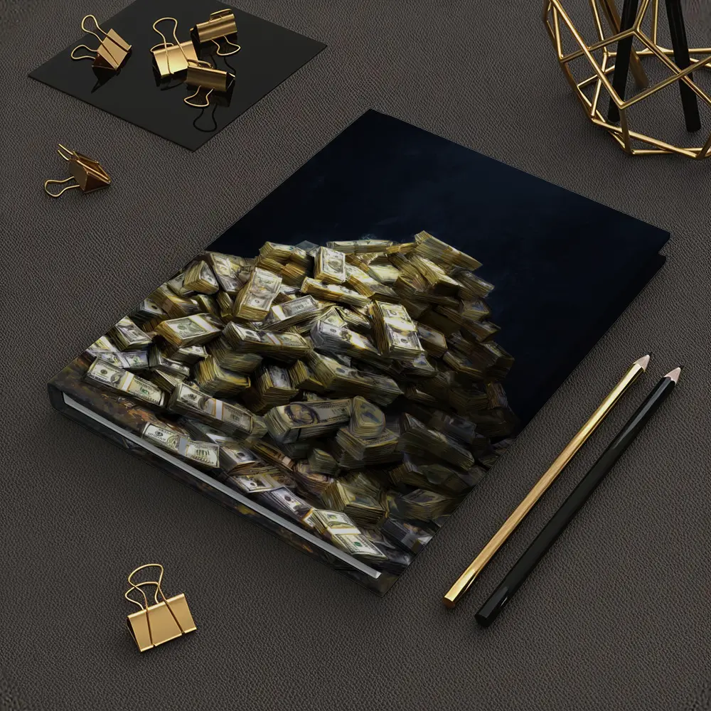 Massive Pile of Cash Money Dark Background – Notebooks