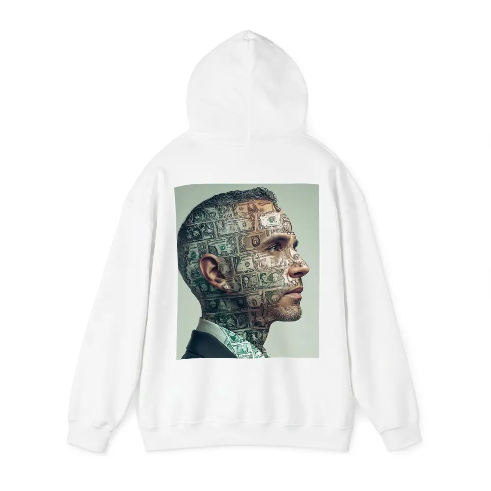 Man Face Covered In Dollar Bills Money – Hoodies