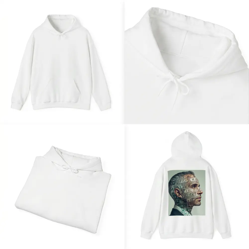 Man Face Covered In Dollar Bills Money – Hoodies
