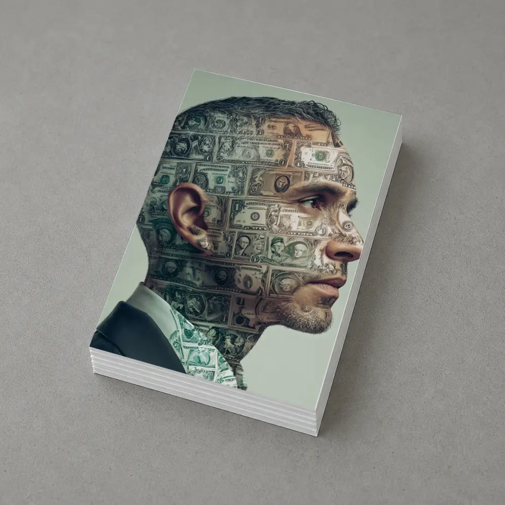 Man Face Covered In Dollar Bills Money – Postcards