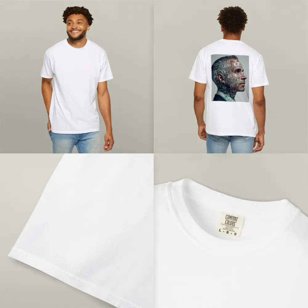 Man Face Covered In Dollar Bills Money – T-Shirts