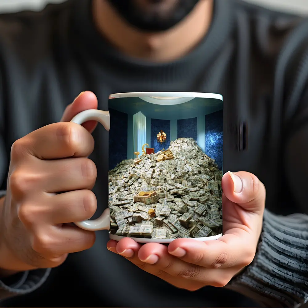 Massive Money Pile Luxury Blue Room – Mugs