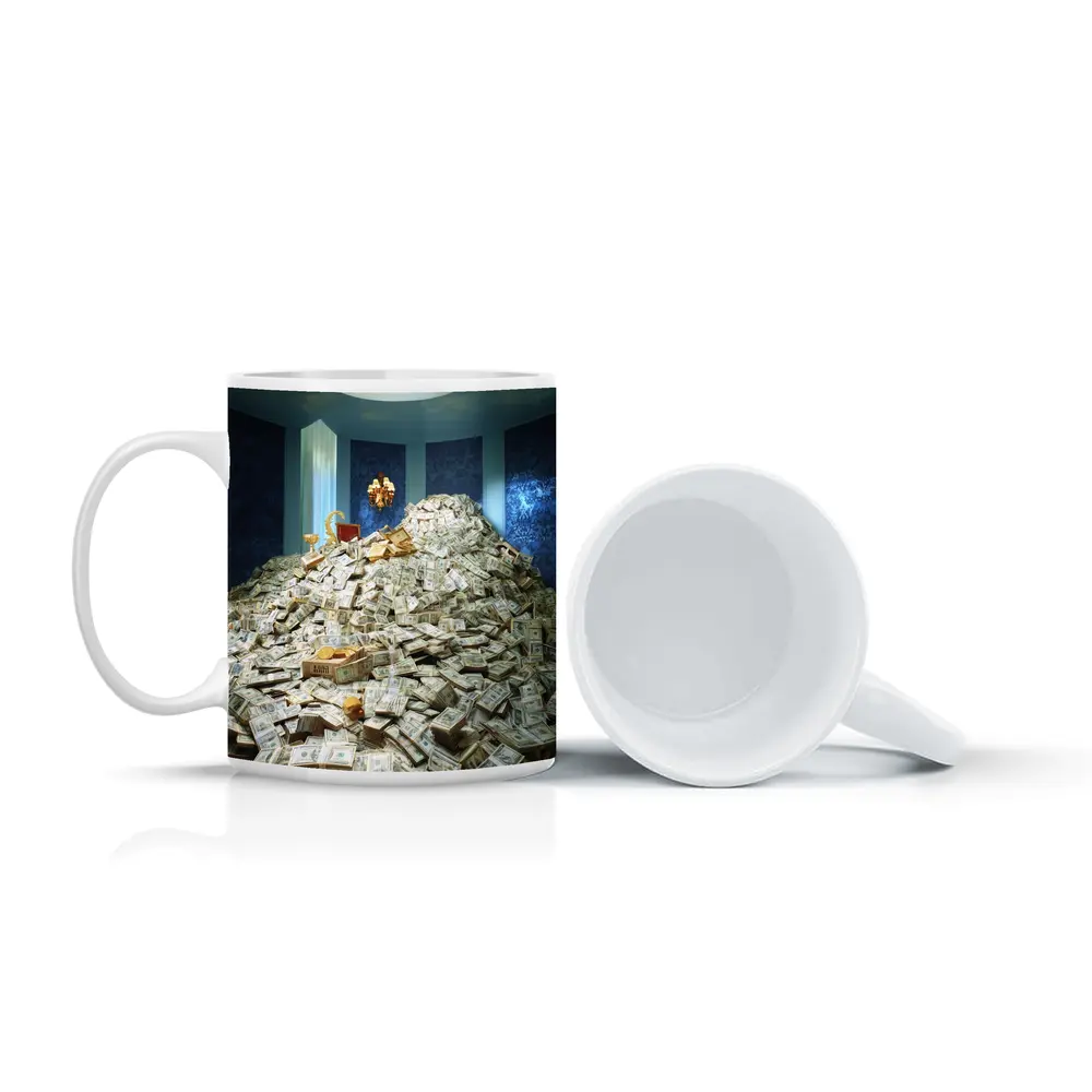 Massive Money Pile Luxury Blue Room – Mugs