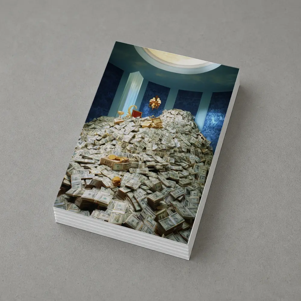 Massive Money Pile Luxury Blue Room – Postcards