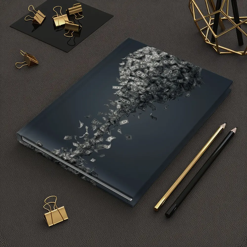 Dollar Bills Swirling Into Money Tree Shape – Notebooks