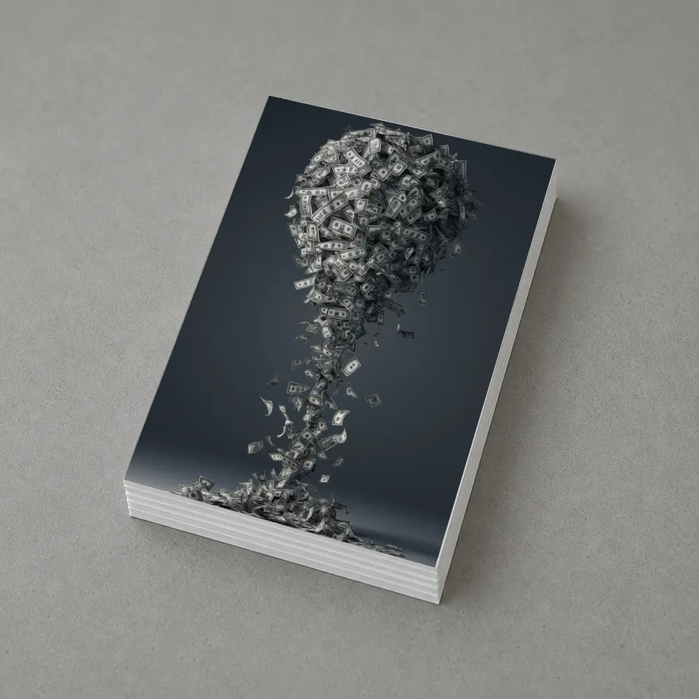 Dollar Bills Swirling Into Money Tree Shape – Postcards