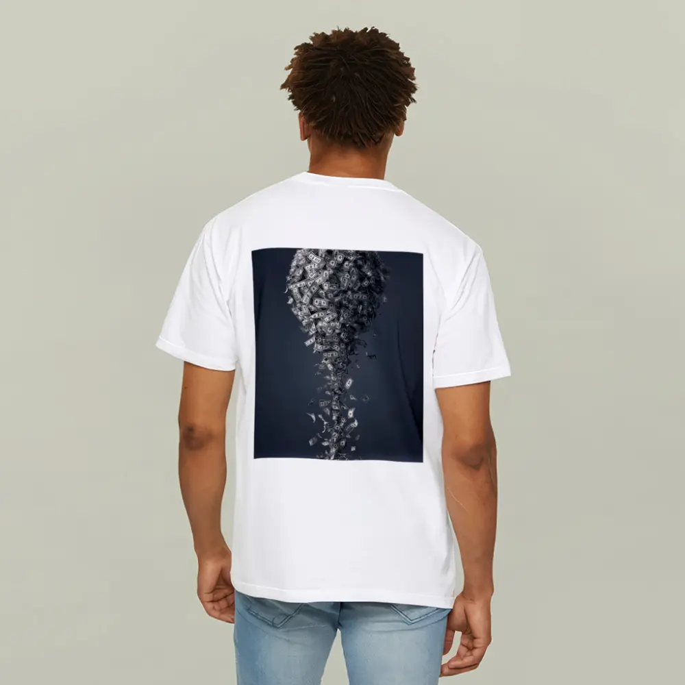 Dollar Bills Swirling Into Money Tree Shape – T-Shirts
