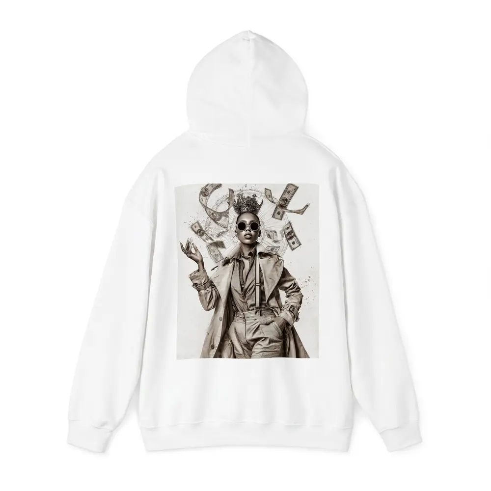 Crown Queen Woman Money Flying Around – Hoodies
