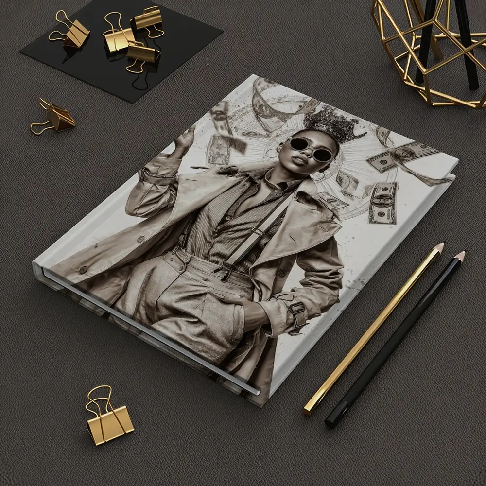Crown Queen Woman Money Flying Around – Notebooks