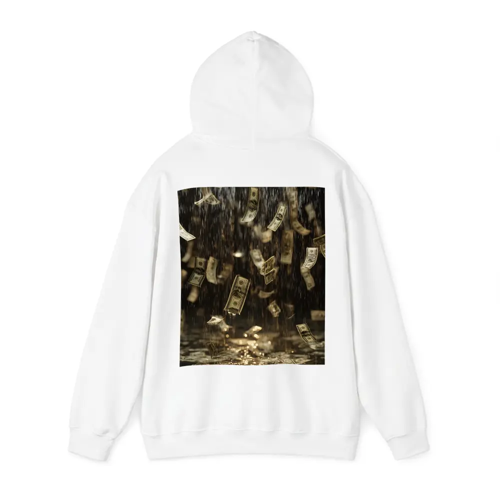 Dollar Bills Raining Down Dark Background – Hoodies