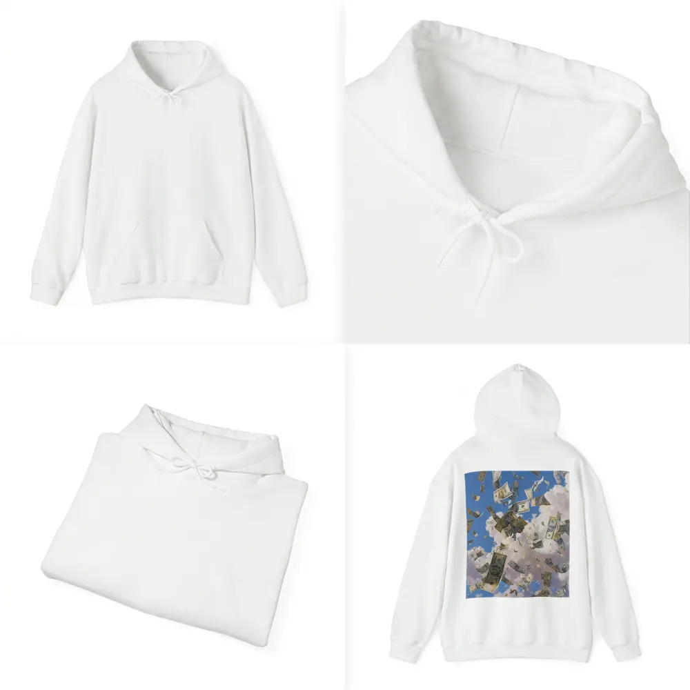 Dollar Bills Raining From Cloudy Sky – Hoodies