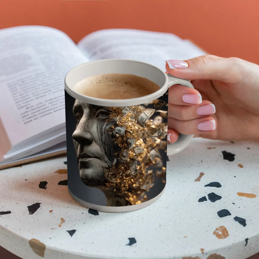 Money Mind Dollar Bills Gold Explosion – Mugs