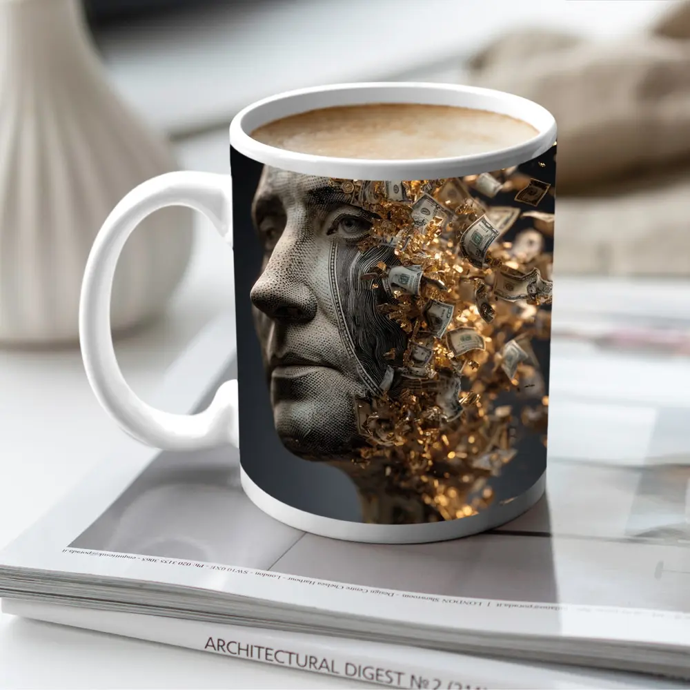 Money Mind Dollar Bills Gold Explosion – Mugs