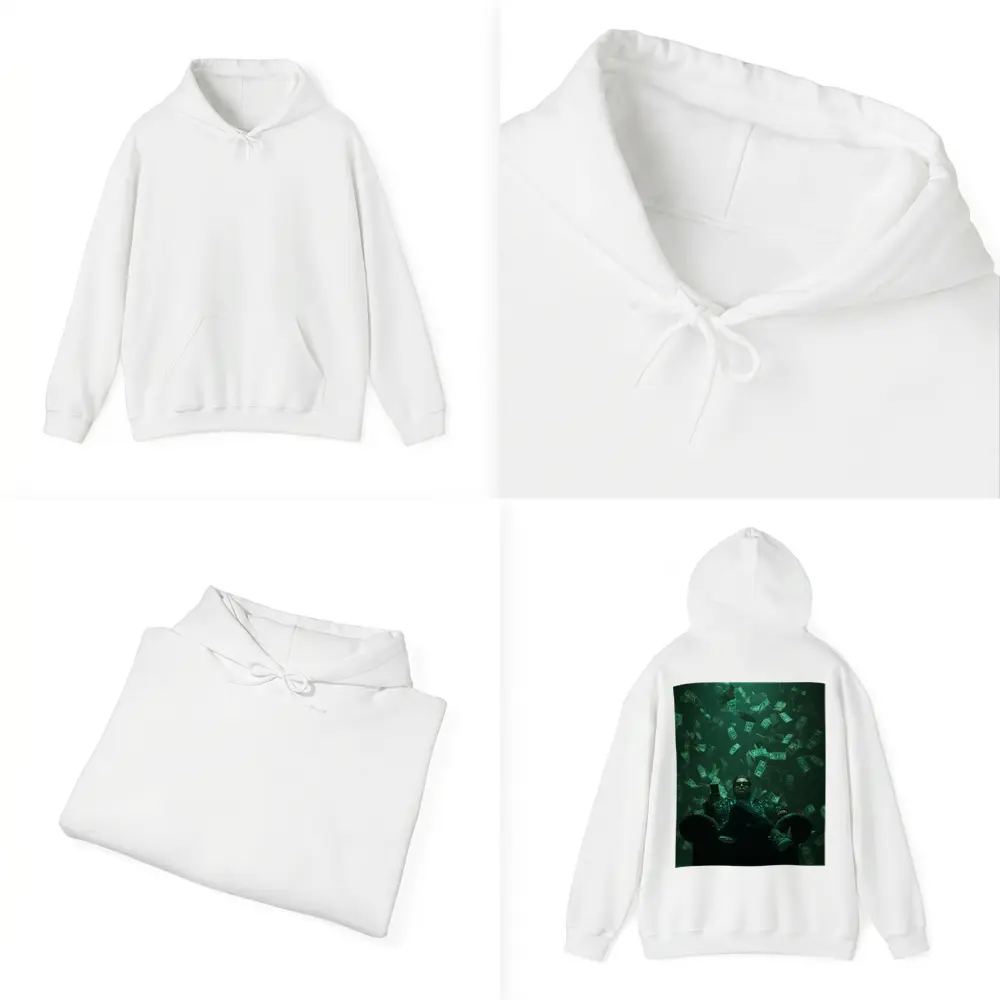 Man Relaxing In Chair Money Raining Green – Hoodies