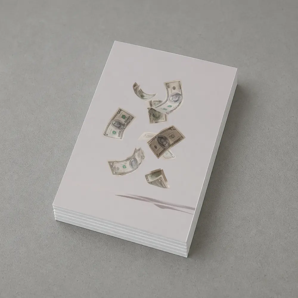 Falling Dollar Bills On Light Background – Postcards