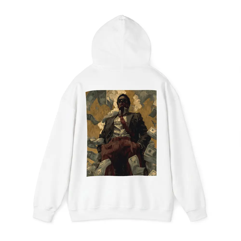 Man In Suit Surrounded By Flying Money – Hoodies