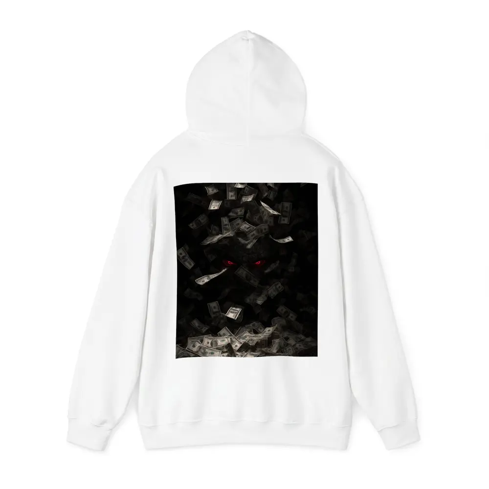 Dark Demon Eyes Money Falling Black Background – Hoodies