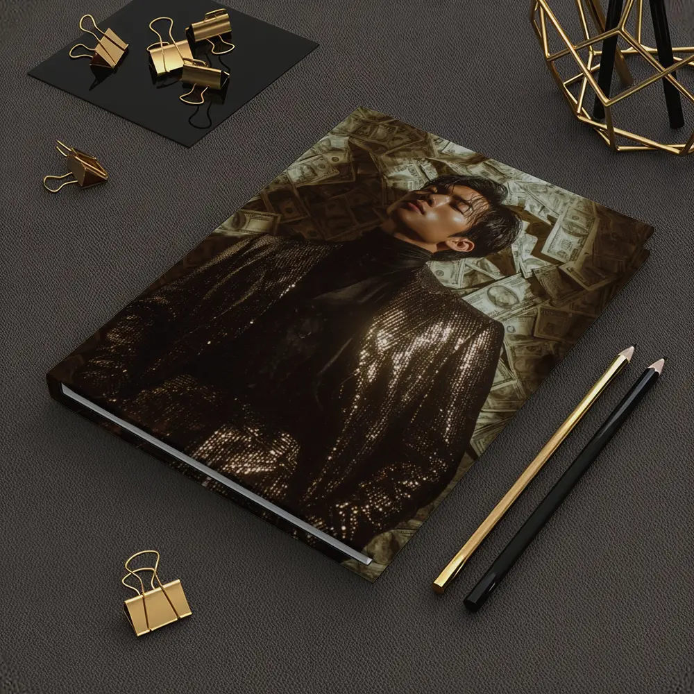 Man in Sequin Jacket Money Raining Background – Notebooks