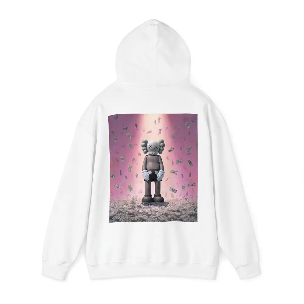 KAWS Figure Standing in Money Rain Pink – Hoodies