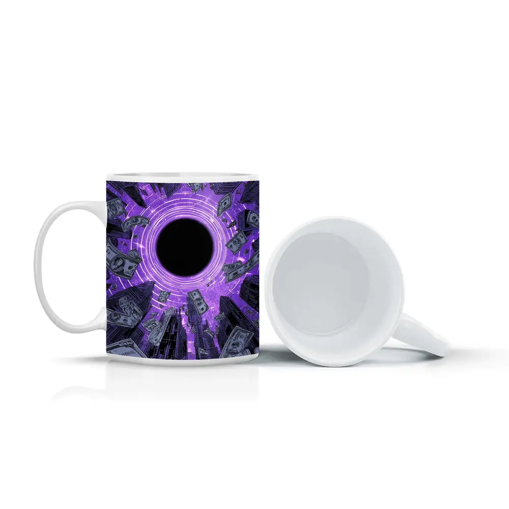 Purple Black Hole Money City Skyline – Mugs
