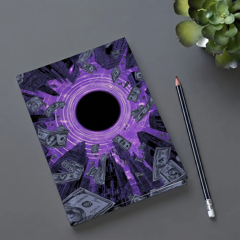 Purple Black Hole Money City Skyline – Notebooks
