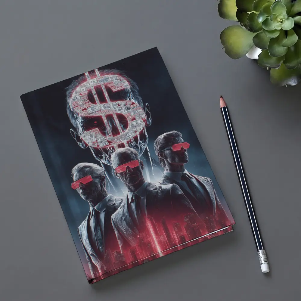 Men In Suits Dollar Sign Cyberpunk City – Notebooks