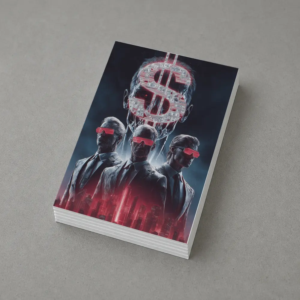 Men In Suits Dollar Sign Cyberpunk City – Postcards