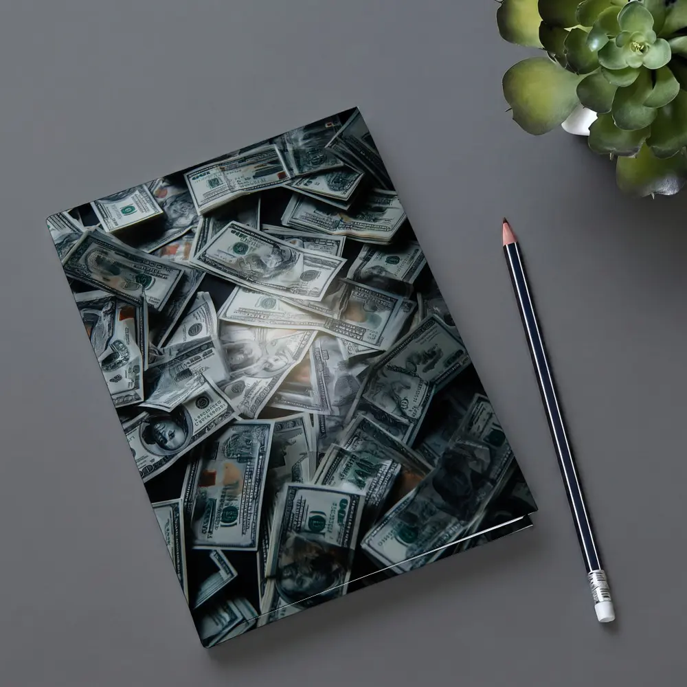 Dollar Bills Pile Dark Moody Money – Notebooks