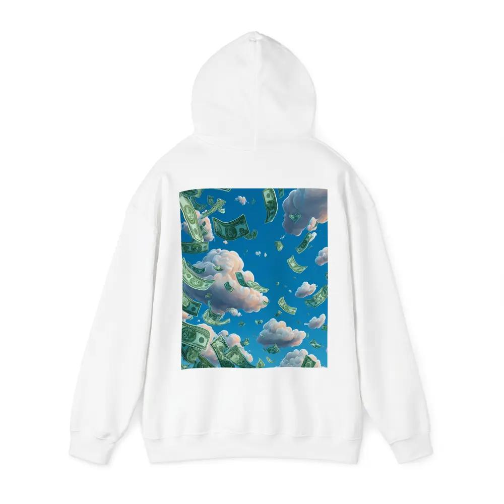 Money Rain Flying Dollars Blue Sky – Hoodies