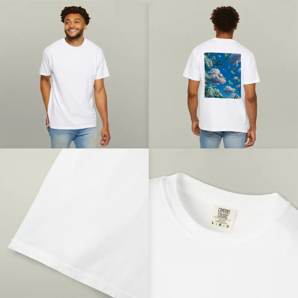 Money Rain Flying Dollars Blue Sky – T-Shirts