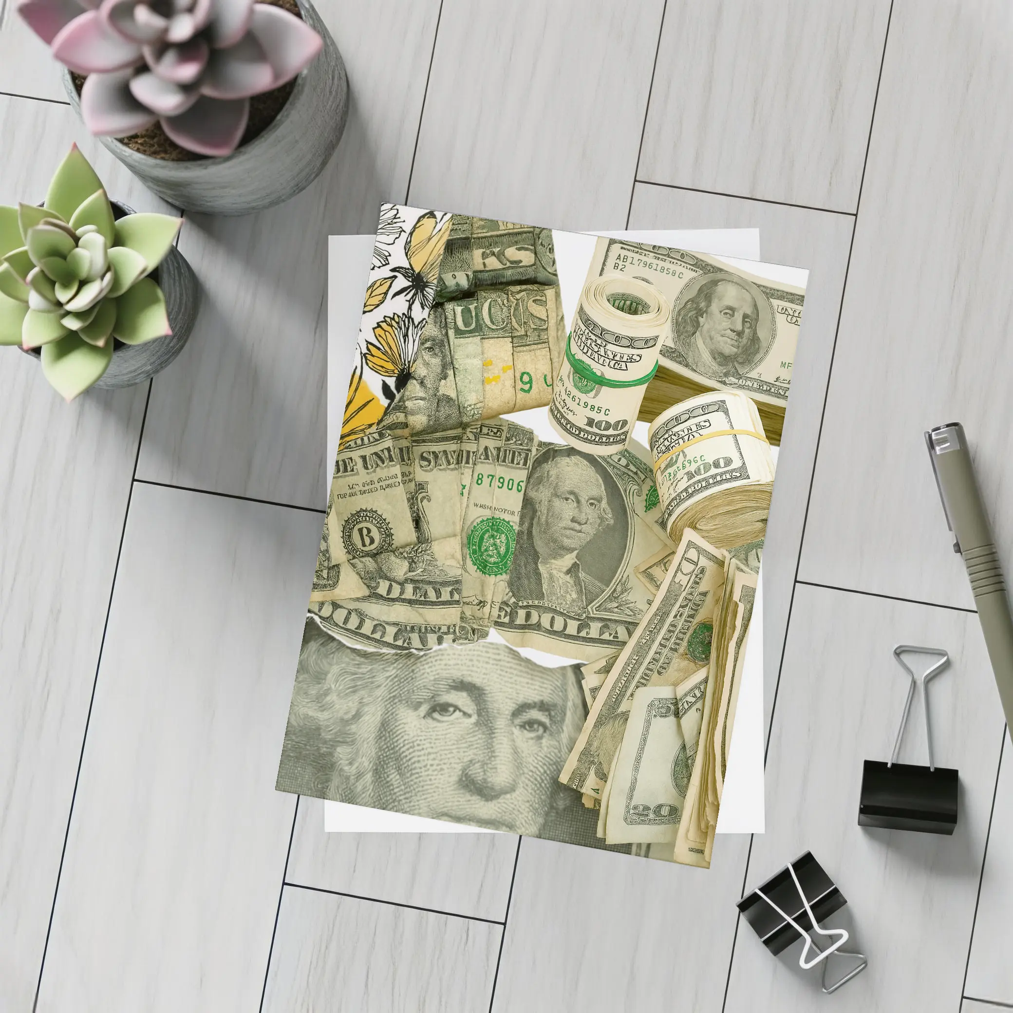 US Dollar Bills Money Cash Art – Postcards
