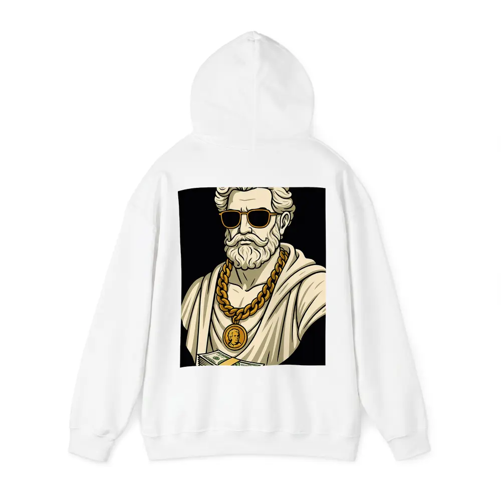 Greek Philosopher Bust Gold Chain Black Background – Hoodies