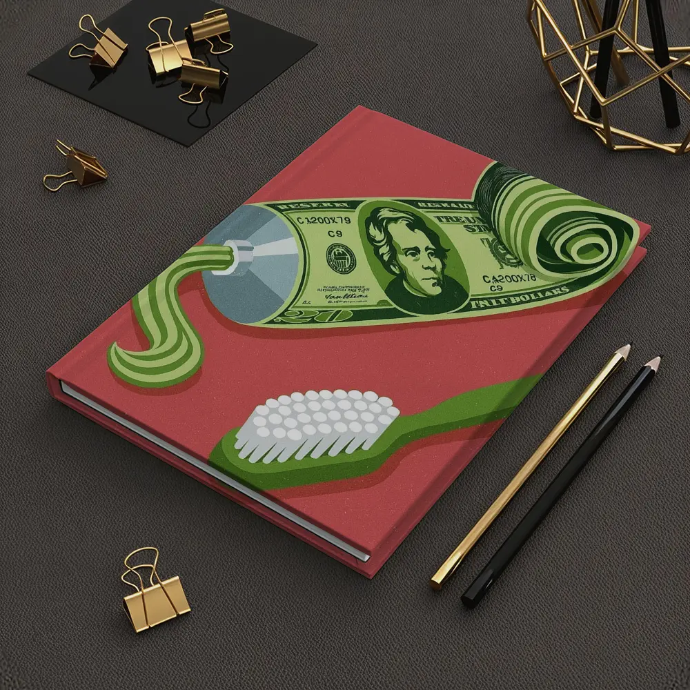 Dollar Bill Toothpaste Tube Money Illustration – Notebooks