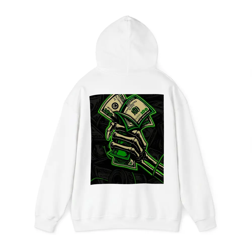Skeleton Hand Holding Cash Money Dark – Hoodies