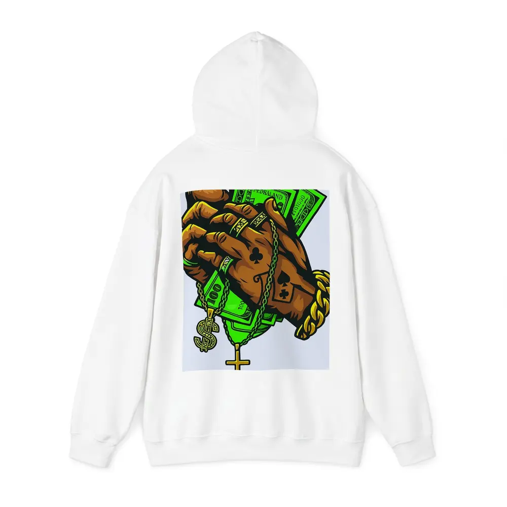 Gold Chain Hand Holding Cash Street Art – Hoodies