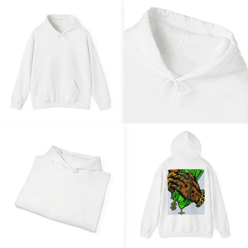 Gold Chain Hand Holding Cash Street Art – Hoodies