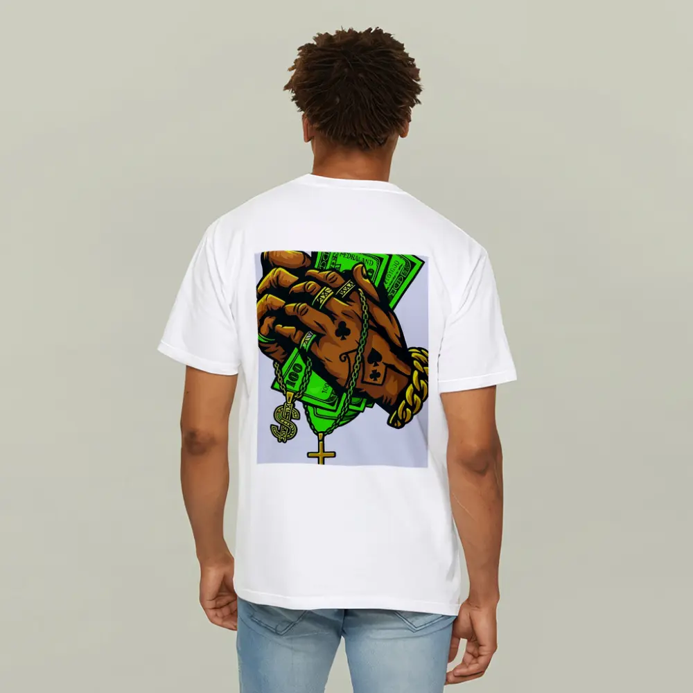 Gold Chain Hand Holding Cash Street Art – T-Shirts