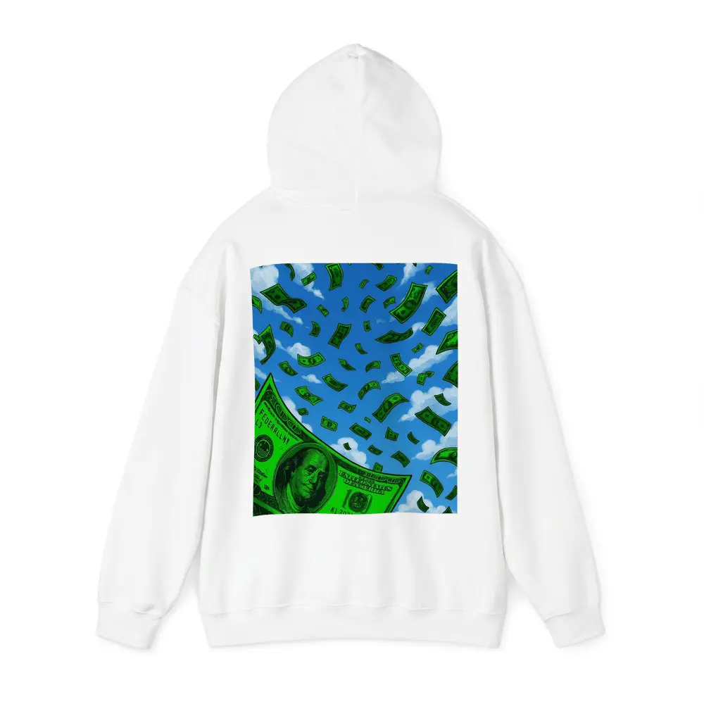 Hundred Dollar Bills Falling Blue Sky – Hoodies