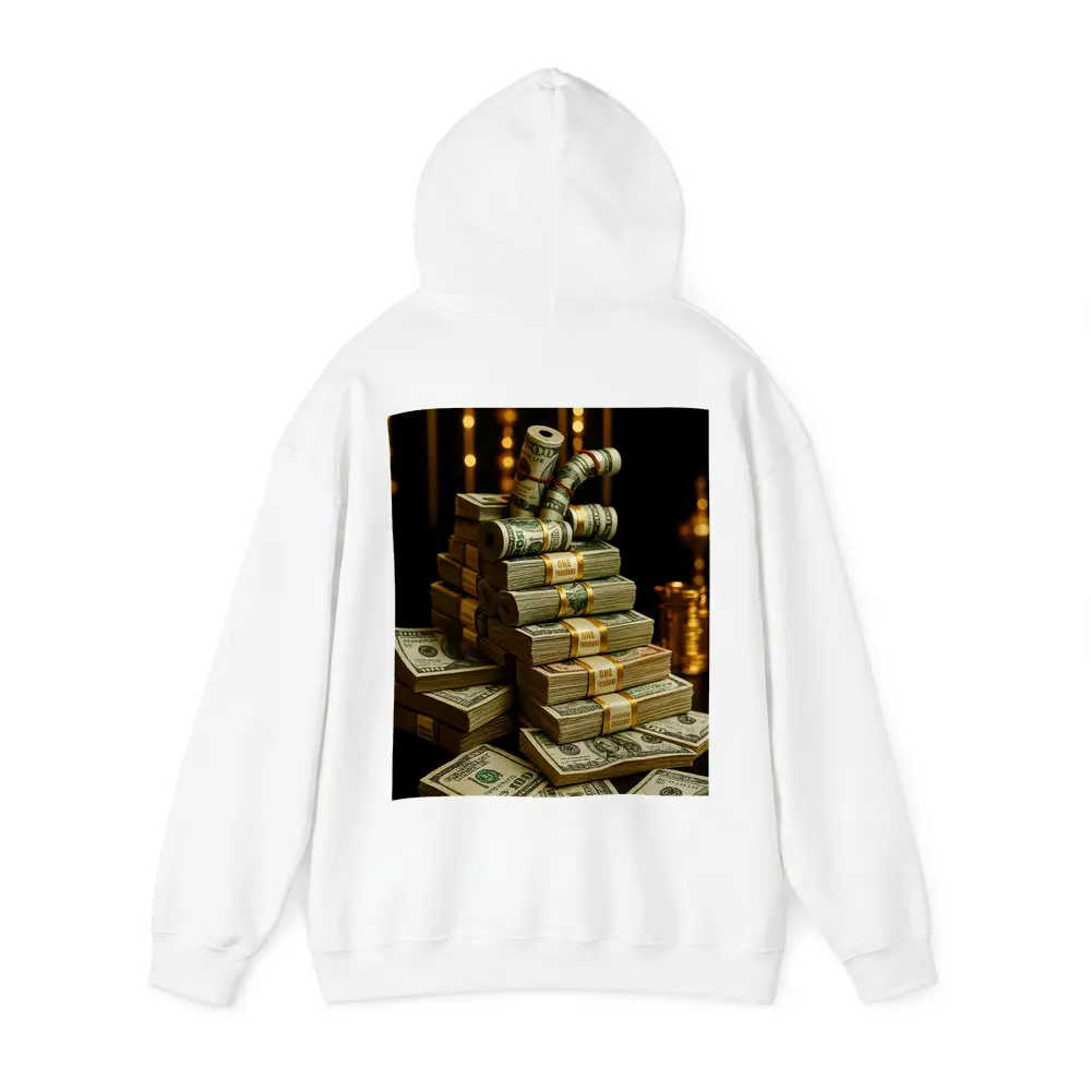 Dollar Bills Stack Gold Dark Background – Hoodies