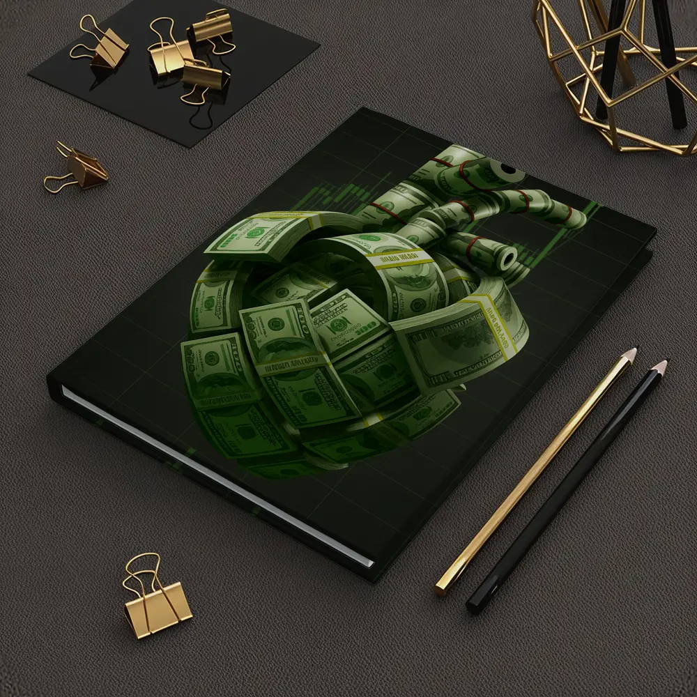 Human Heart Made of Dollar Bills Money – Notebooks