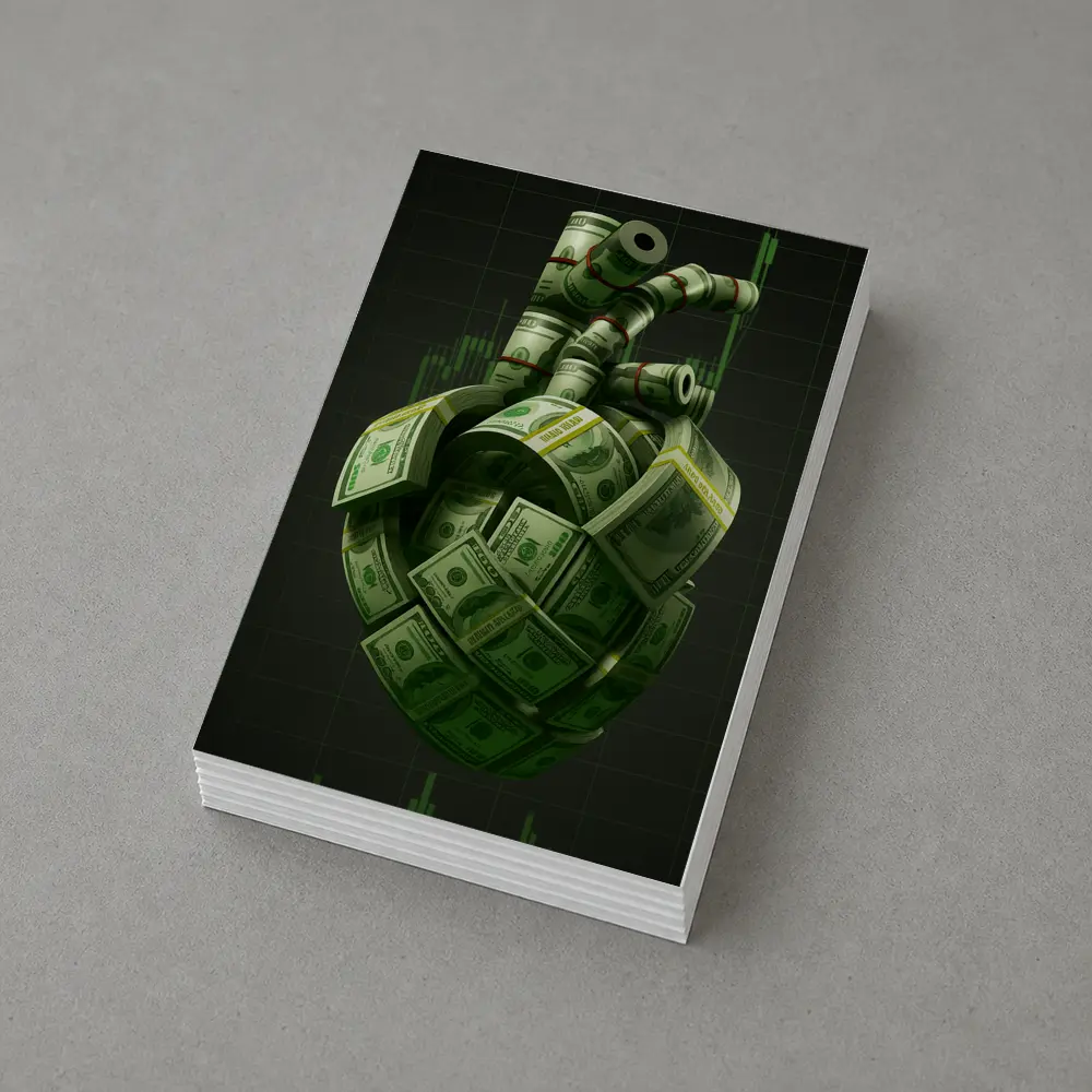Human Heart Made of Dollar Bills Money – Postcards