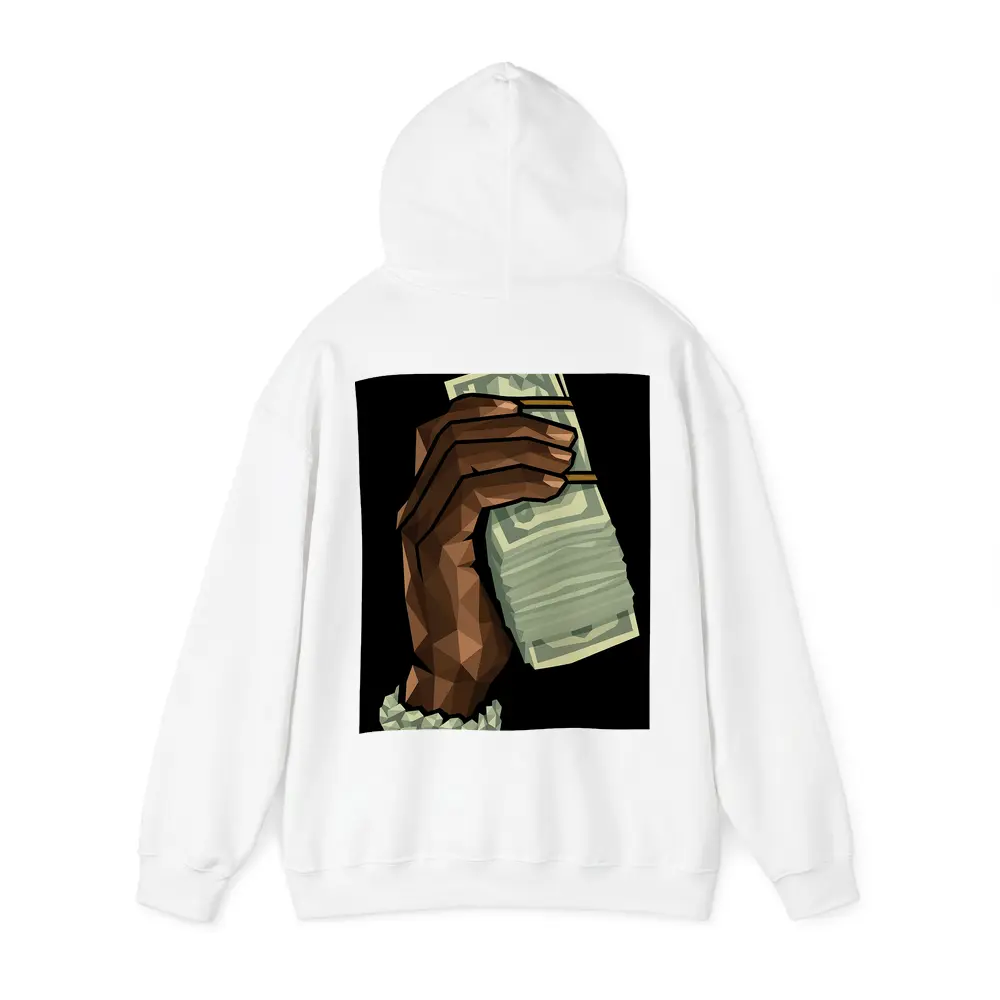 Low Poly Hand Holding Cash Black Background – Hoodies