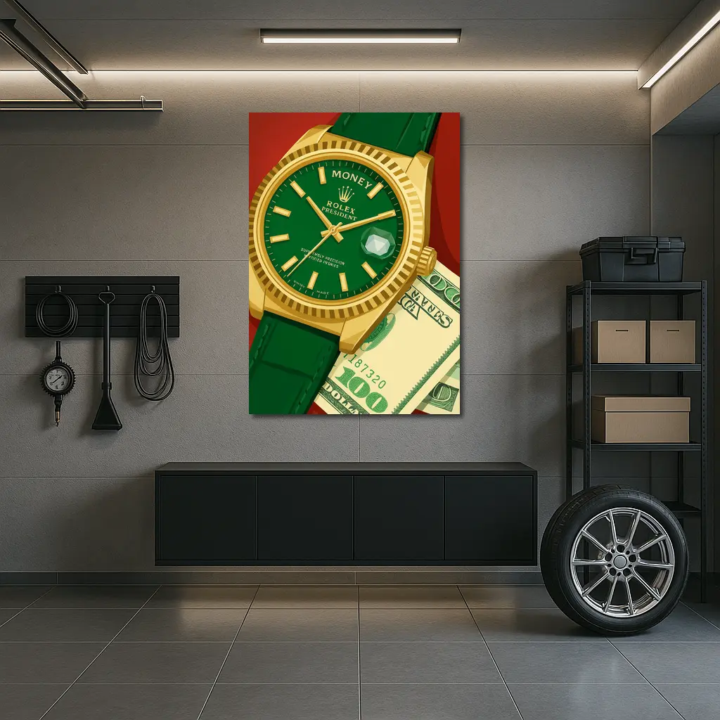 Rolex President Watch Green Dial Money Art – Wall Art